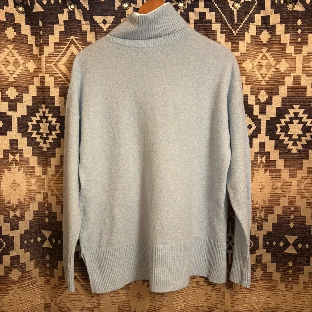 Calvin Klein Light Blue Sweater, Mock / Turtle Neck, Size Medium - Picture 6 of 14